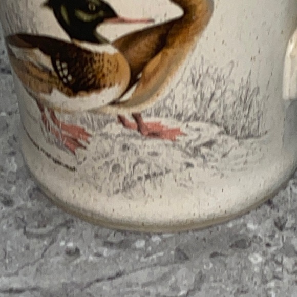 Vintage 1970s Northcraft Korea Stoneware Mug: Red-breasted Merganser Pottery - Picture 9 of 9